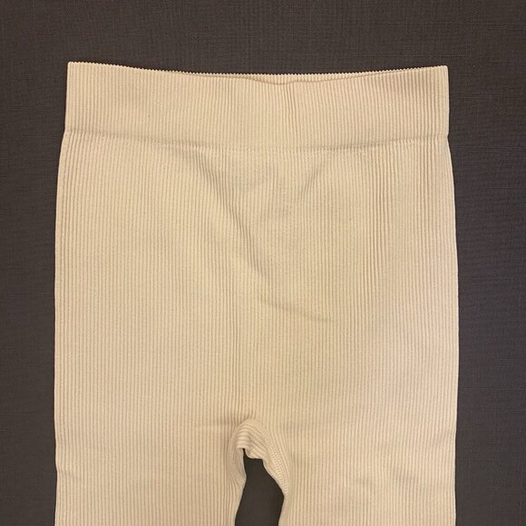 Zara Women's Ribbed Leggings Ankle Length Pull On Stretch Ivory Size XS / S NWT - Picture 4 of 13